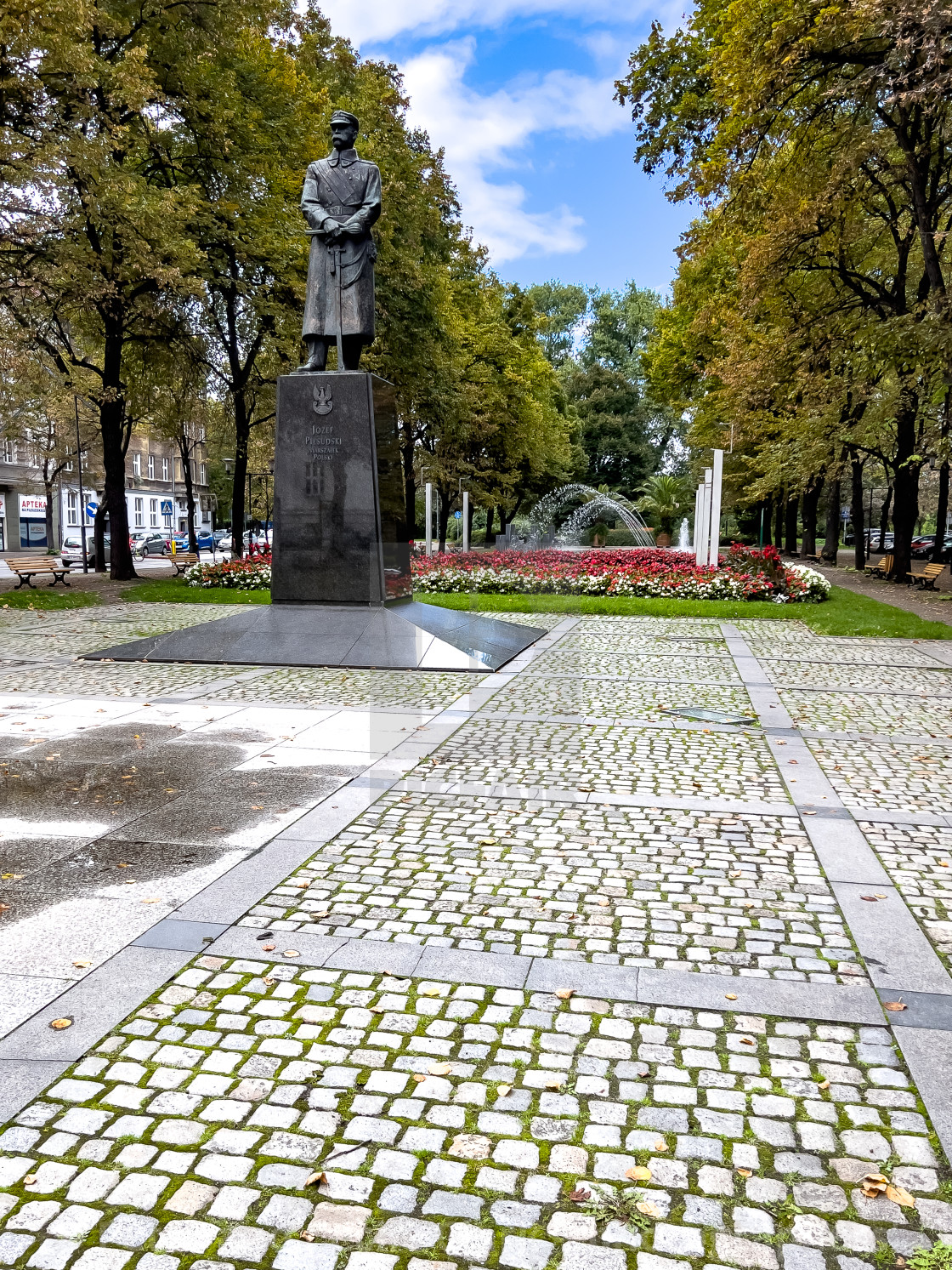 "Marshal Józef Piłsudski Square, Gliwice, Poland." stock image