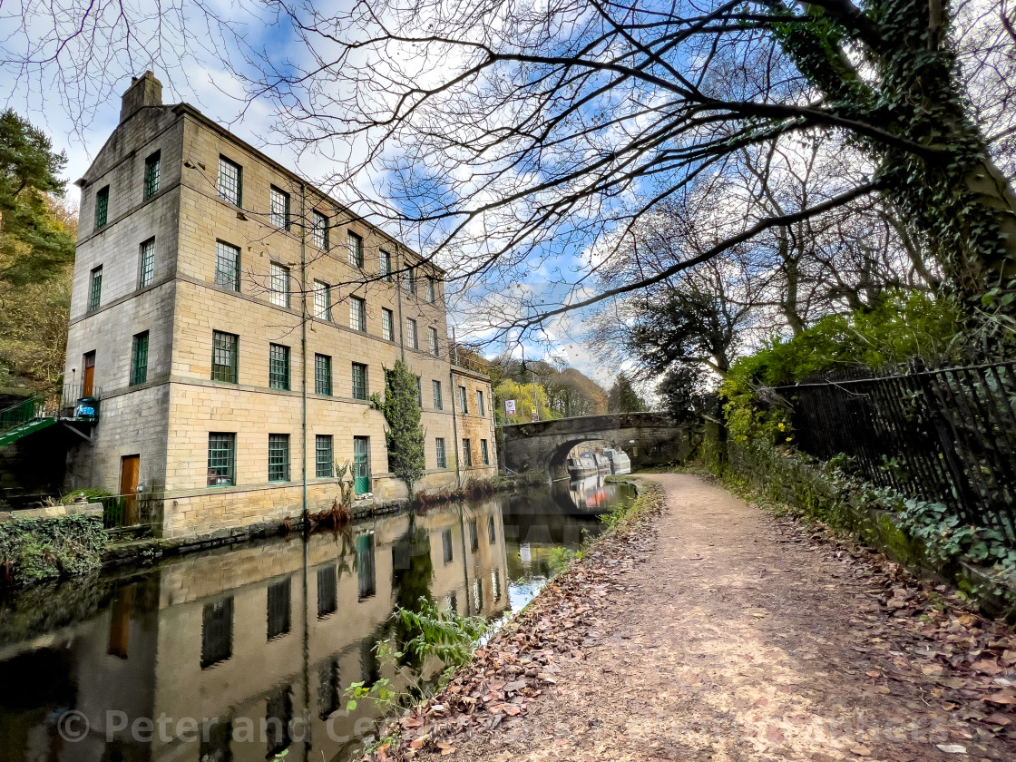 "Rochdale Canal, Hebden Bridge," stock image