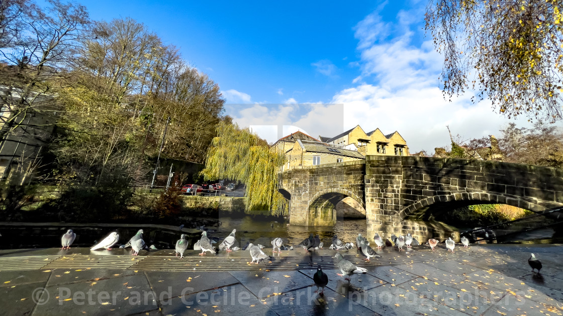 "Pack Horse Bridge, Hebden Bridge." stock image