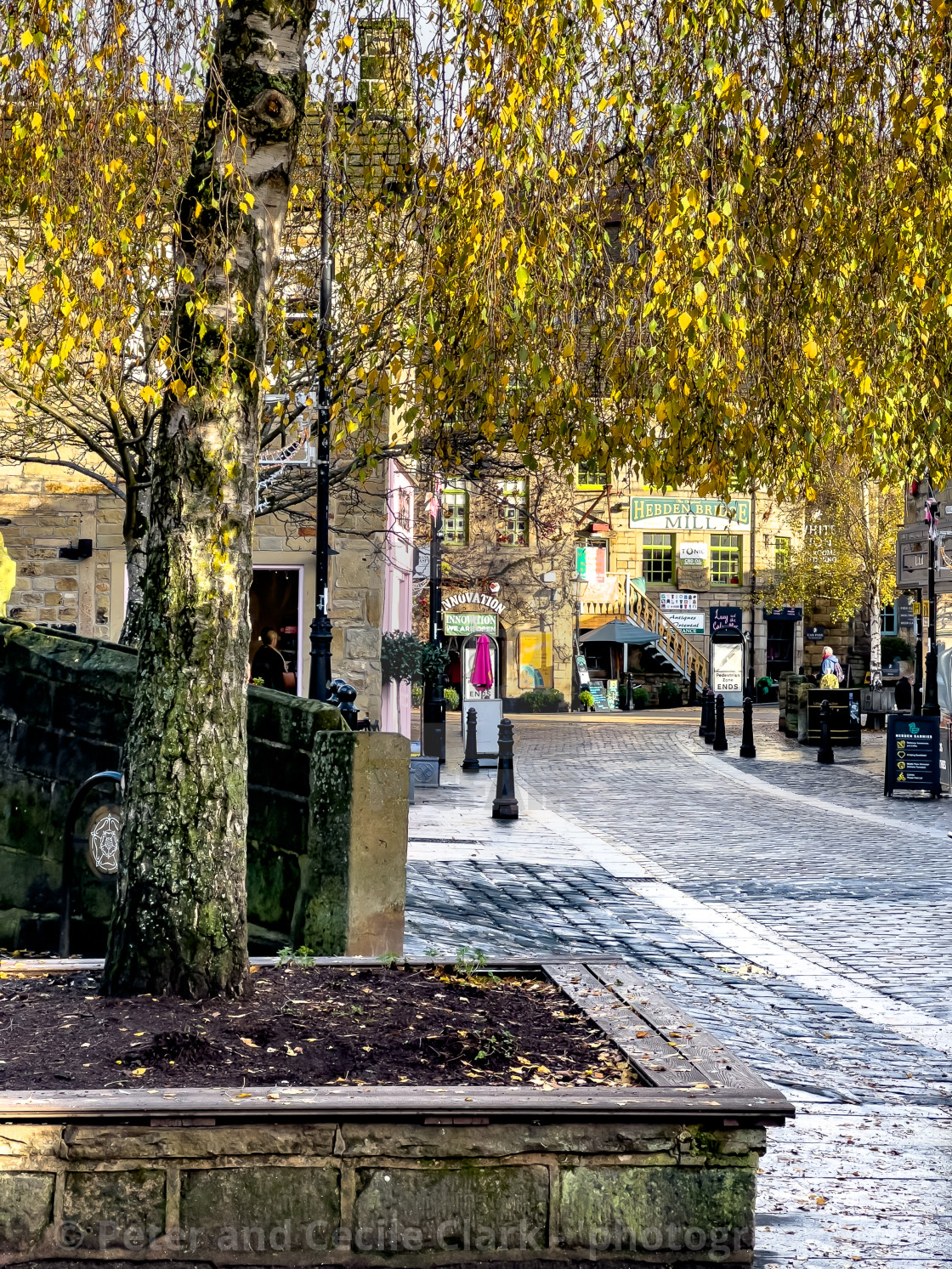 "Hebden Bridge, Independent Shops, Bridgegate." stock image