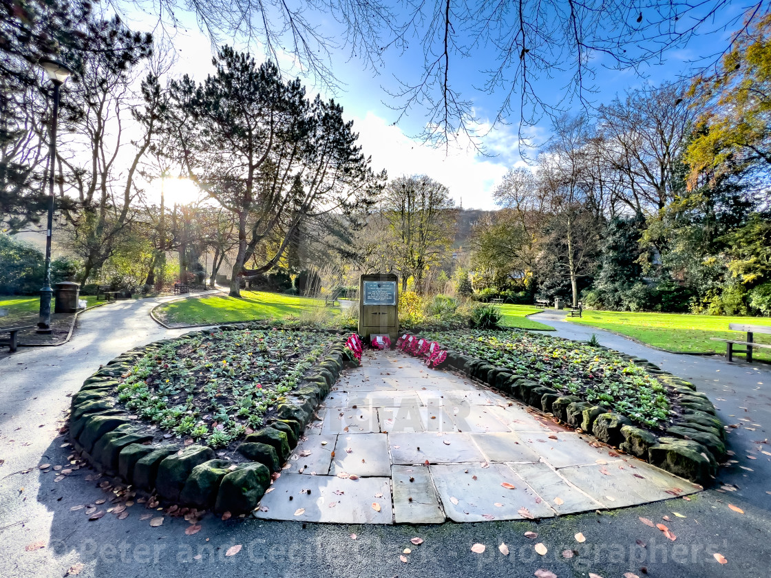 "Hebden Bridge War Memorial Stone." stock image