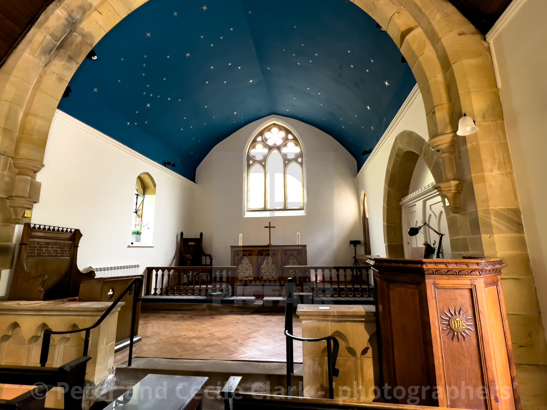 "St Mary's Church, Sandsend, nr Whitby on the North Yorkshire Coast" stock image