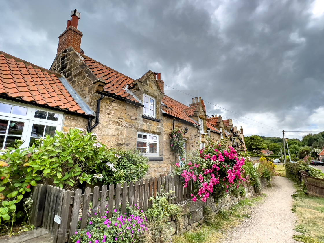 "Sandsend Cottages" stock image