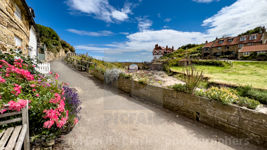 "Sandsend Beck, Yorkshire Coast" stock image