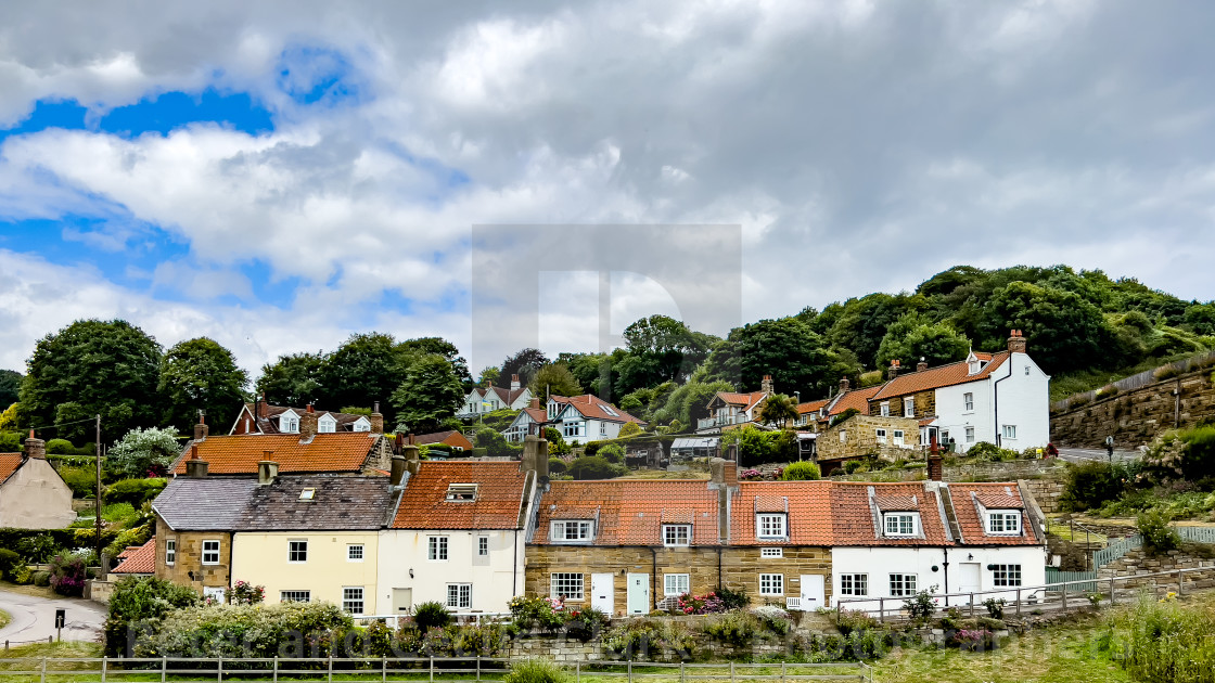 "Sandsend Cottages" stock image