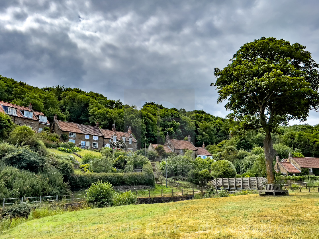 "Sandsend Cottages" stock image