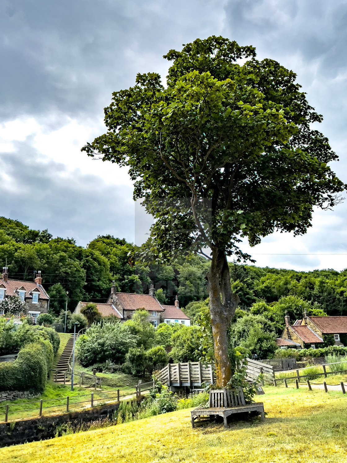 "Sandsend Cottages" stock image