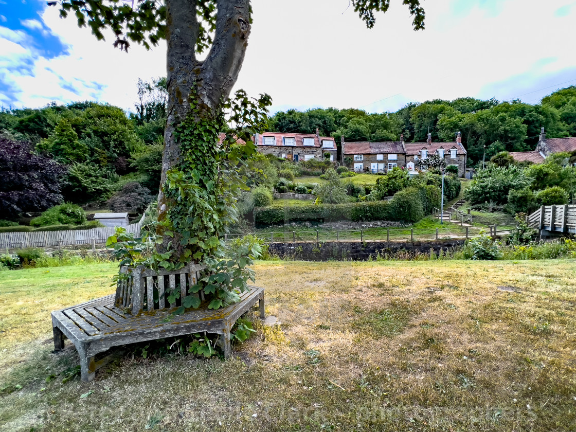 "Sandsend Cottages" stock image