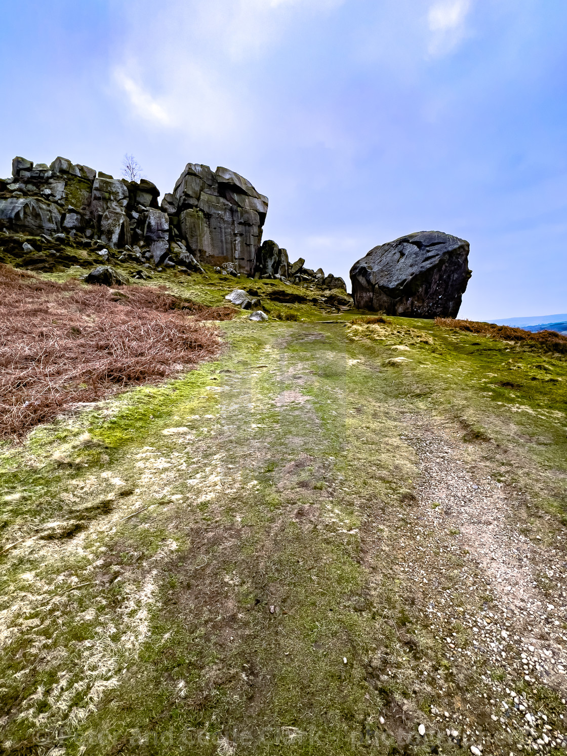 "Cow and Calf Rocks, Ilkley" stock image