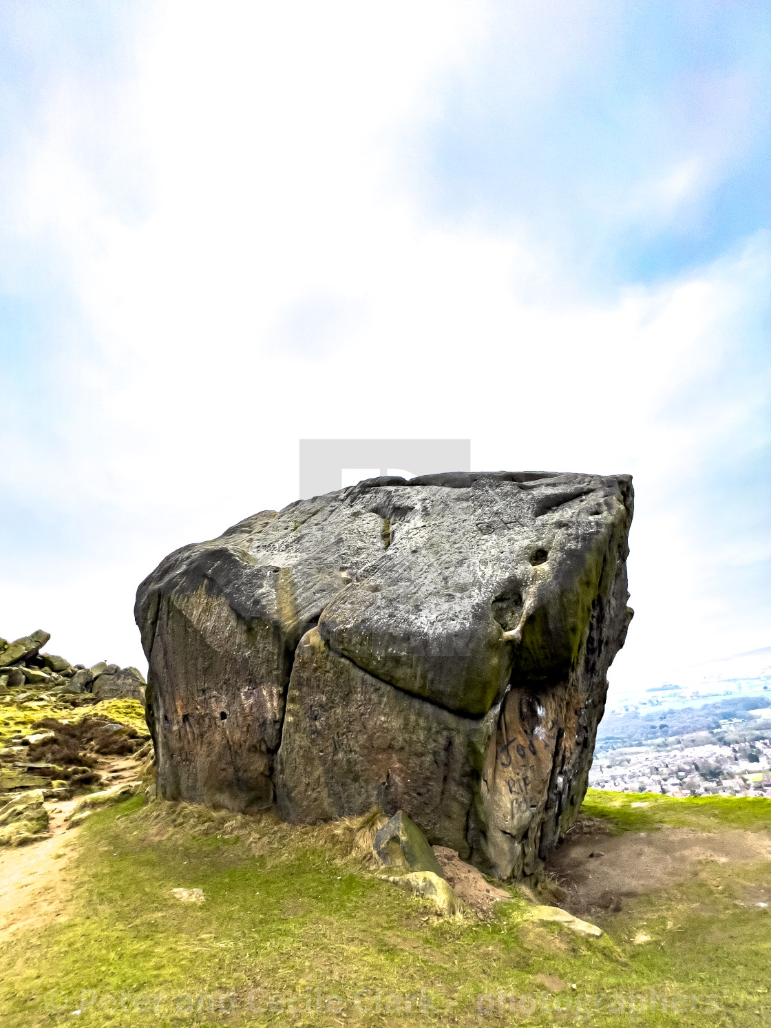 "Cow and Calf Rocks, Ilkley" stock image