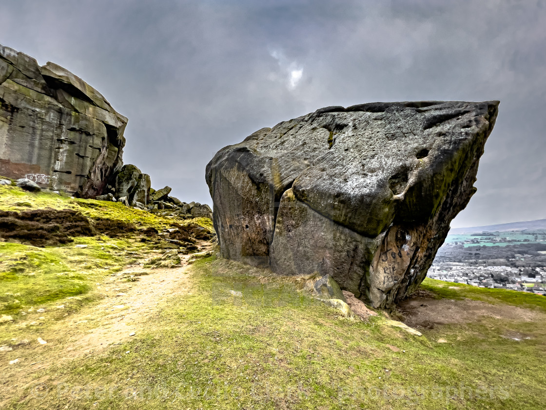 "Cow and Calf Rocks, Ilkley" stock image