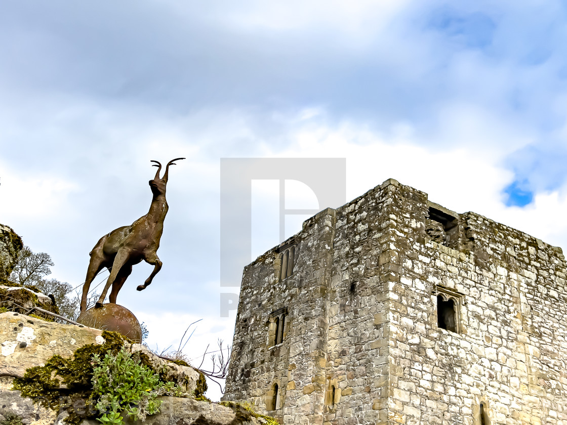 "Deer Entrance Guard, Barden Tower." stock image