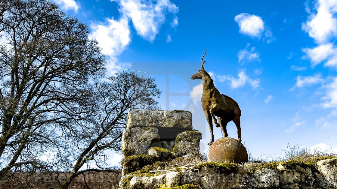 "Deer Entrance Guard, Barden Tower." stock image