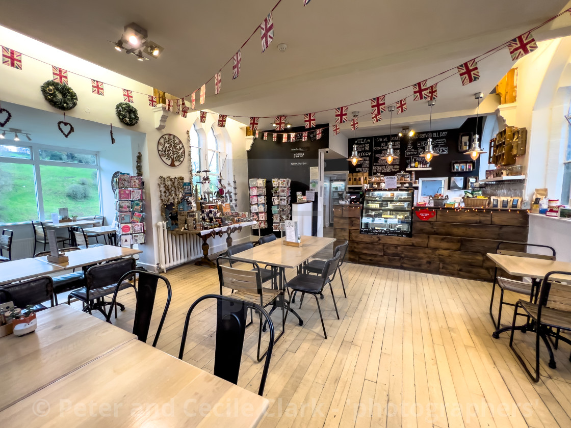 "Hebden Old School Tea room, interior" stock image