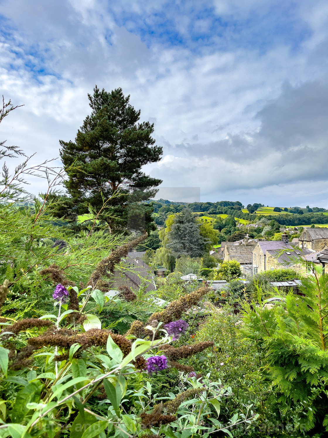 "Pateley Bridge, Over the Rooftops." stock image