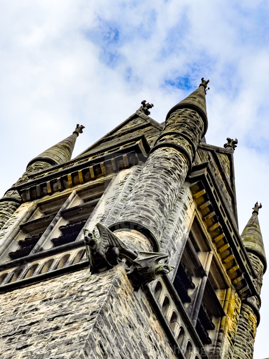 "Pateley Bridge, St Cuthberts School Tower." stock image