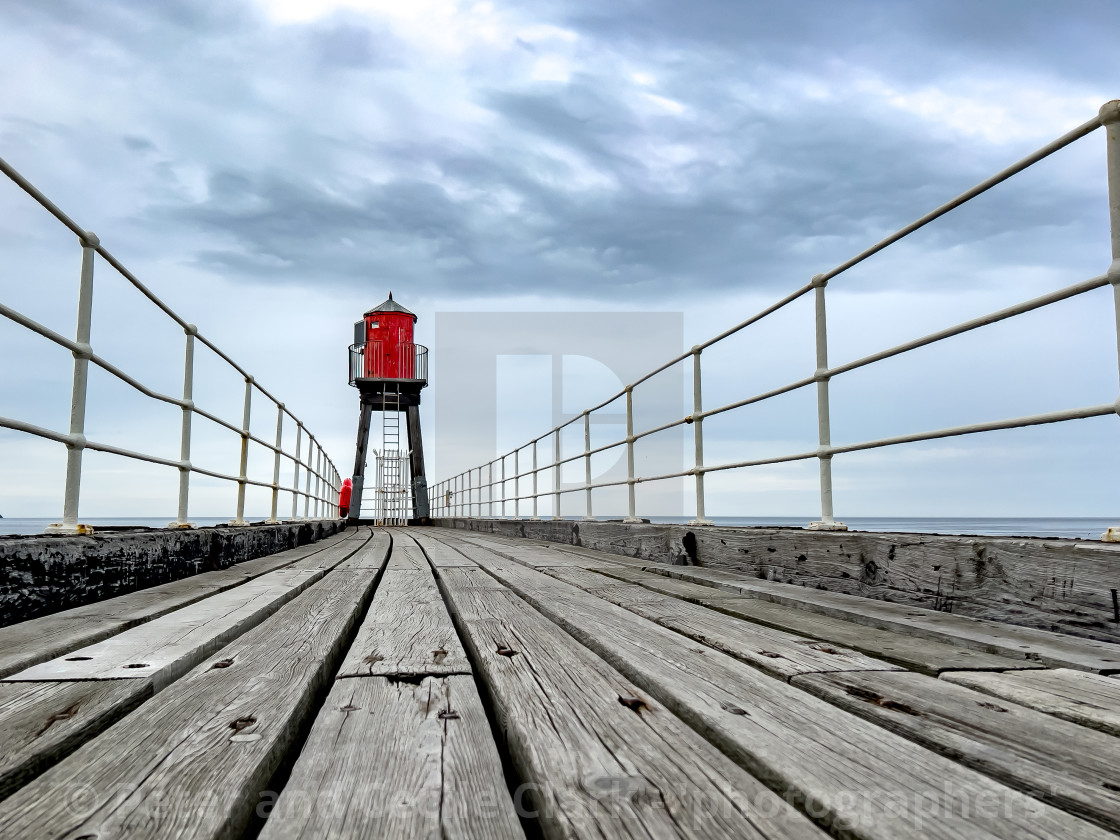 "West Pier, Whitby" stock image