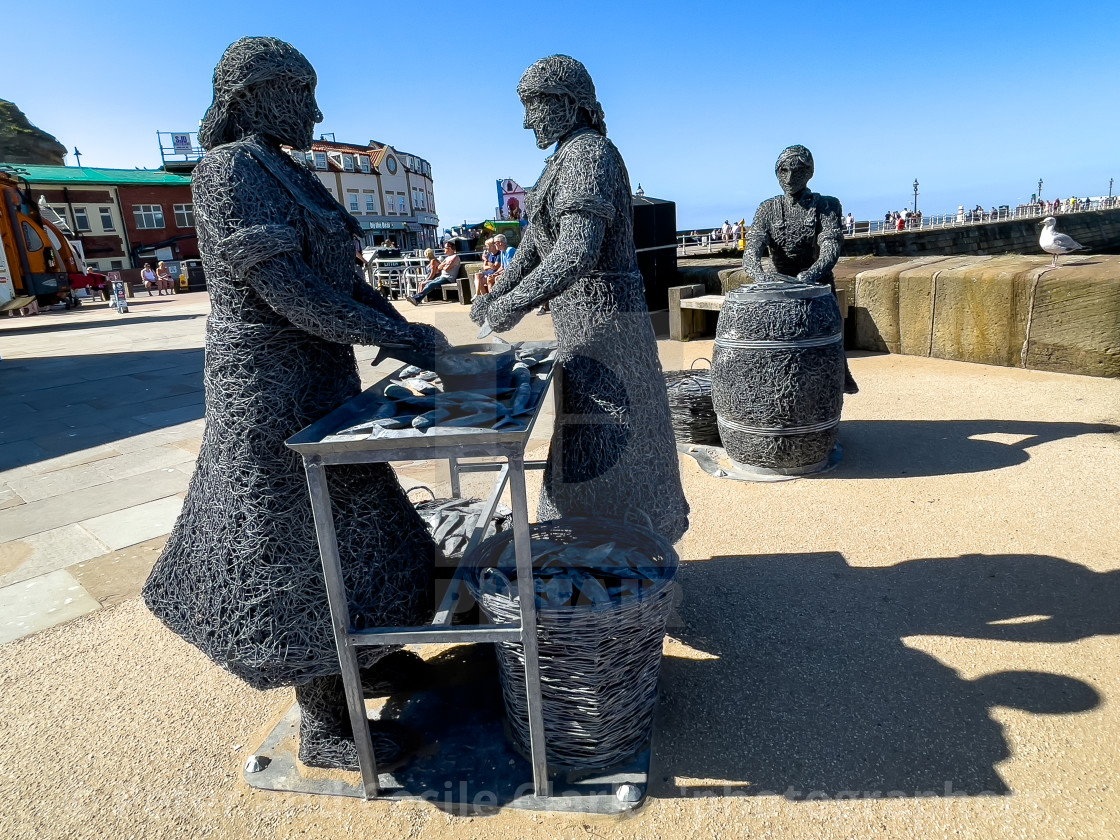 "Whitby Heritage Trail, Wire Sculptures." stock image