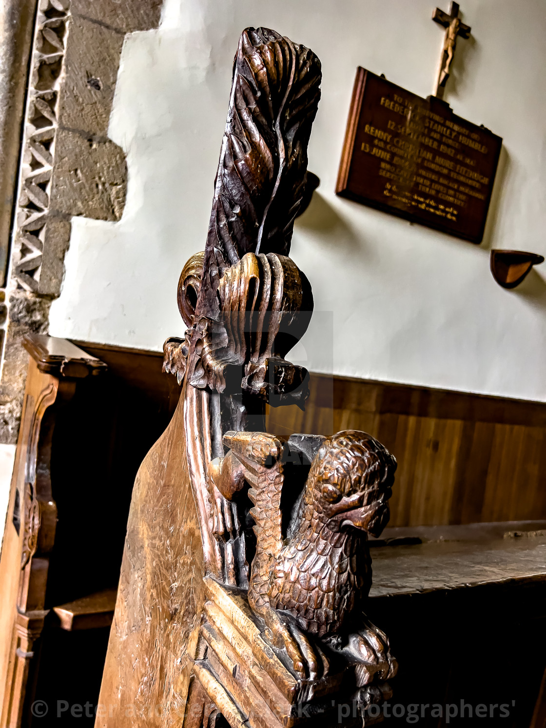 "Wensley Holy Trinity Church, Lower Wensleydale, Yorkshire, England. Choir Stalls with Carved Ends." stock image