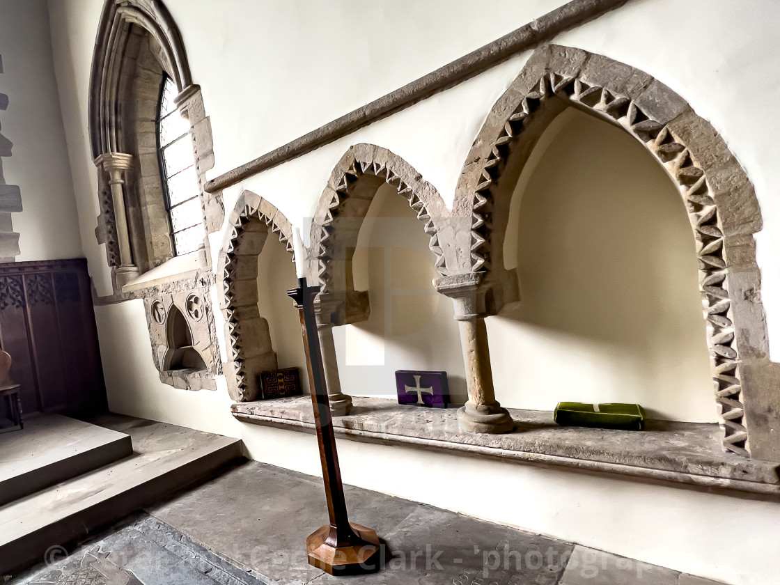 "Wensley Holy Trinity Church, Three Bay Nave Arcades." stock image