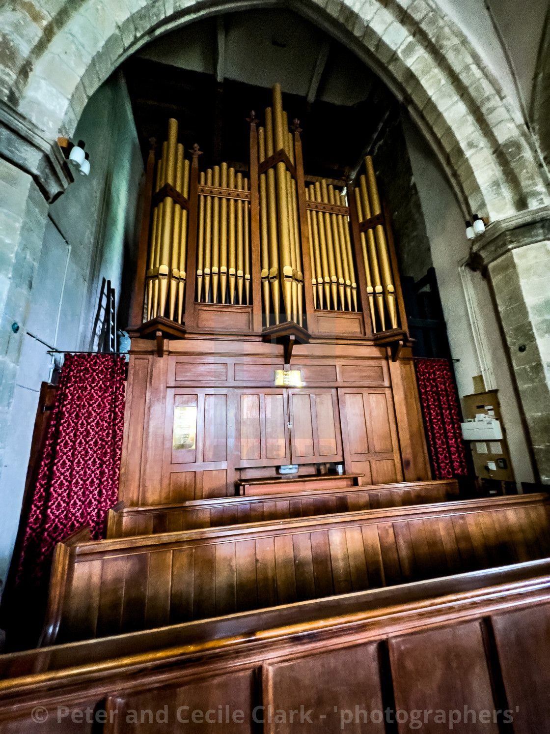 "Wensley Holy Trinity Church, Lower Wensleydale, Yorkshire, England. Grade 1 Organ" stock image