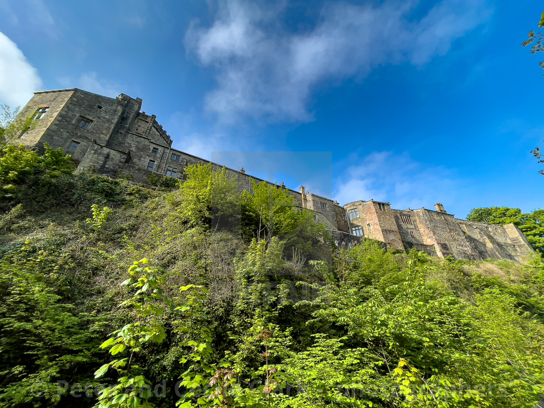 "Skipton Castle and Woods" stock image