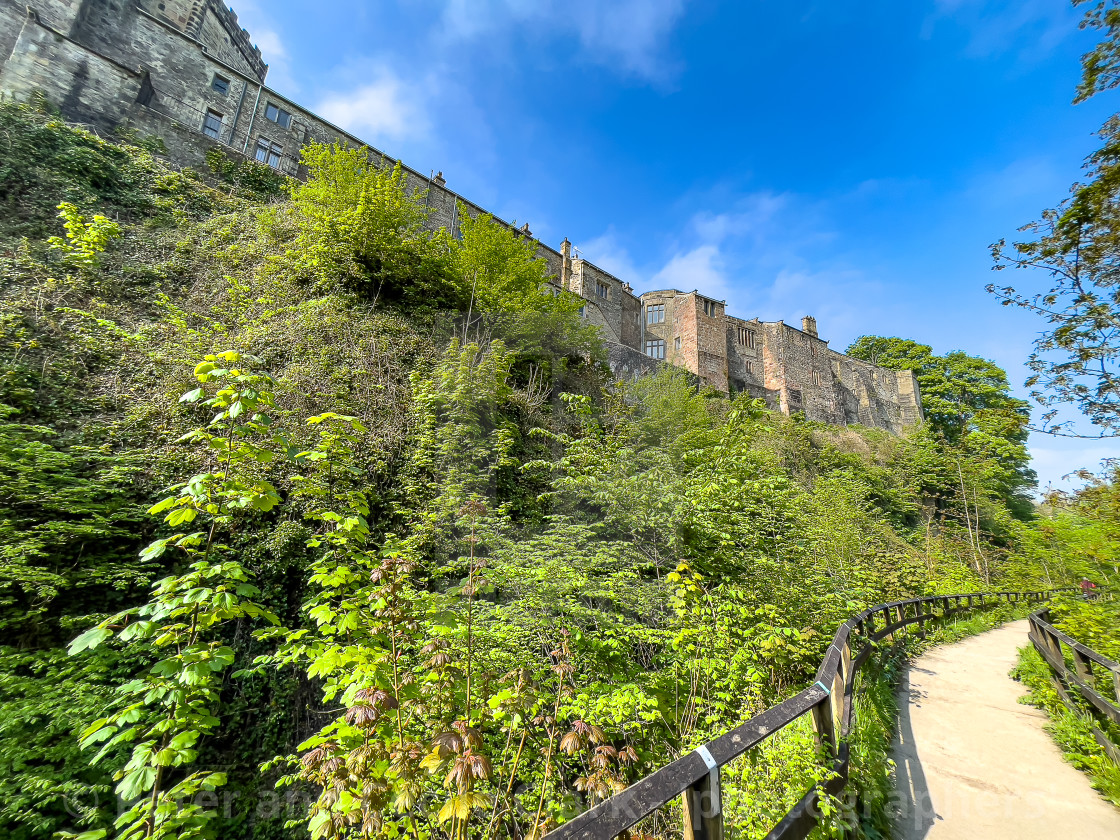 "Skipton Castle and Woods" stock image