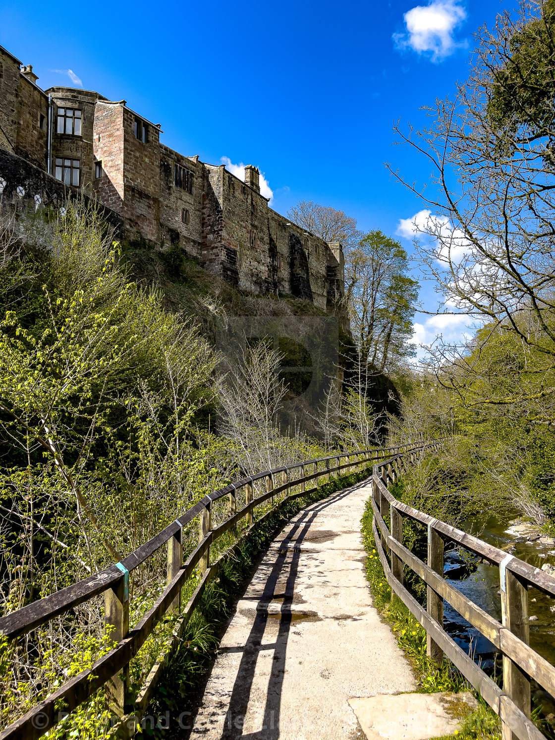 "Skipton Castle and Woods, Skipton, North Yorkshire, England." stock image