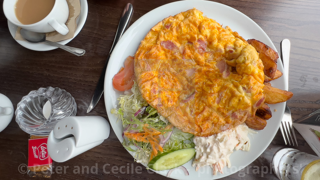 "Ometette with Salad" stock image