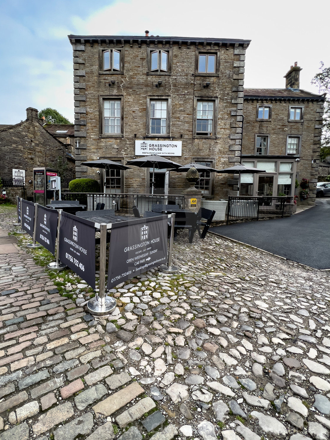 "Cobbles and setts in Grassington." stock image