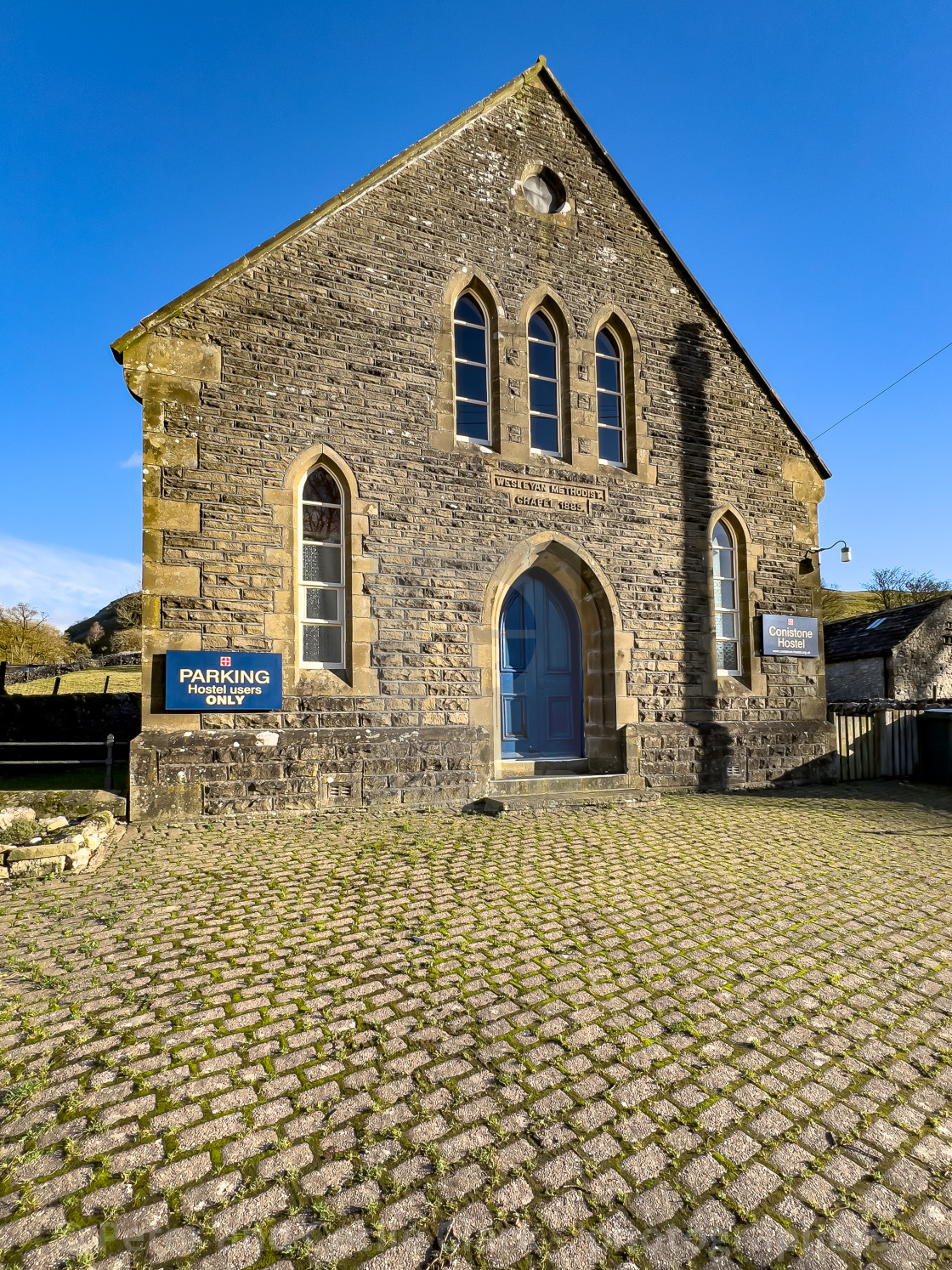 "Conistone Hostel, previously a Wesleyan Methodist Church, Upper Wharfedale, Yorkshire, England," stock image