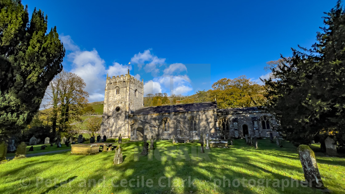 "The Church of St Oswald in the village of Arncliffe, Littondale." stock image