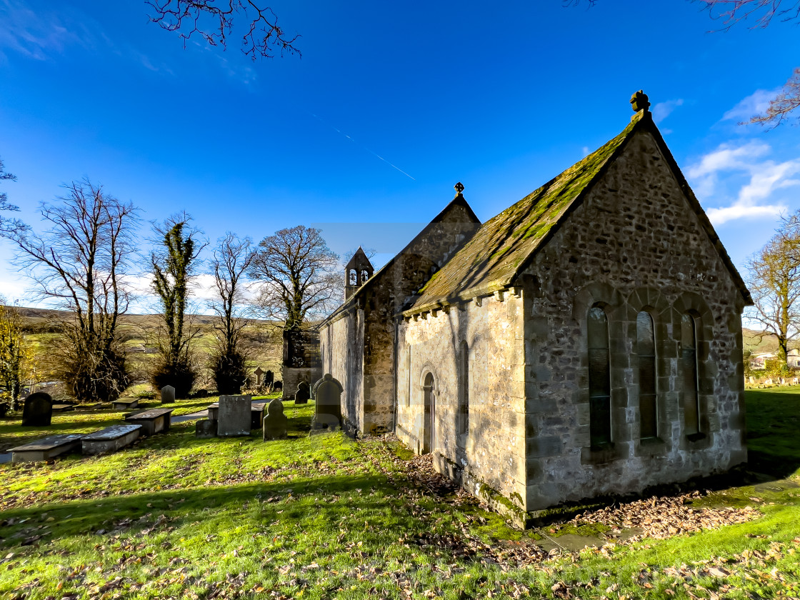 "The Church of Saint Mary, Conistone, North Yorkshire," stock image