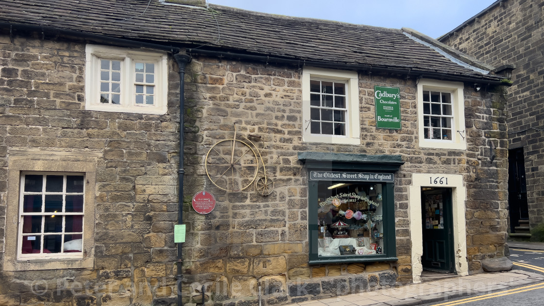 "Sweet Shop, oldest in England." stock image