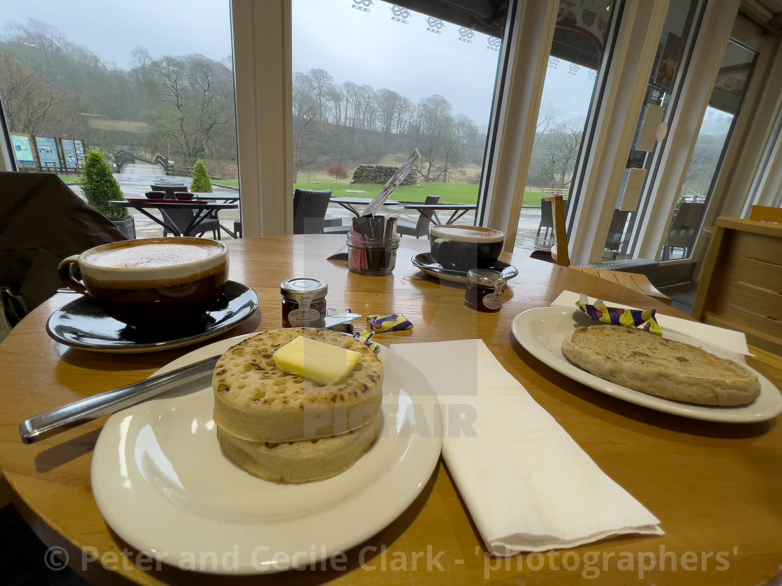 "Cavendish Pavilion, Bolton Abbey, Coffee and Crumpet." stock image