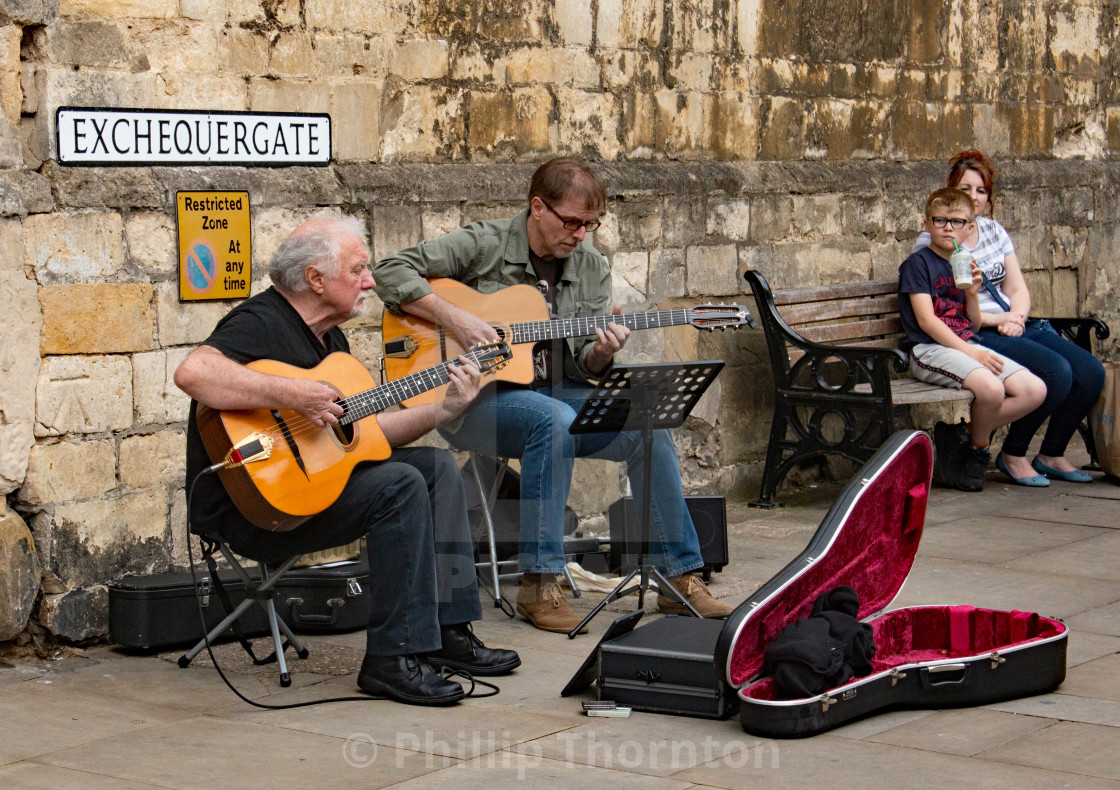 "Buskers in Lincoln" stock image