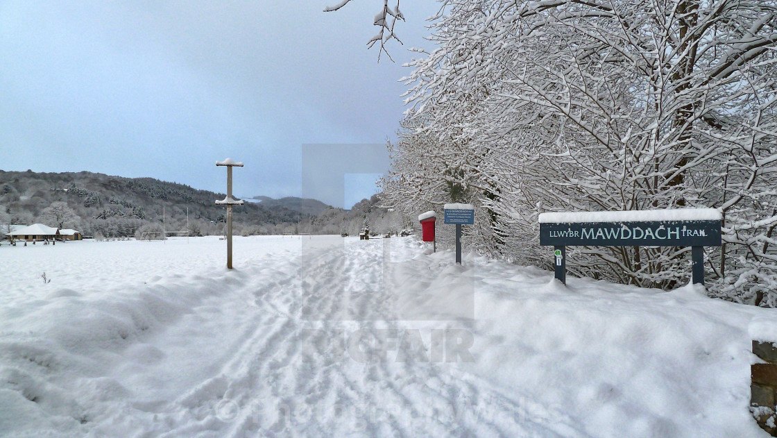 "The Start of The Mawddach Trail in Dolgellau" stock image