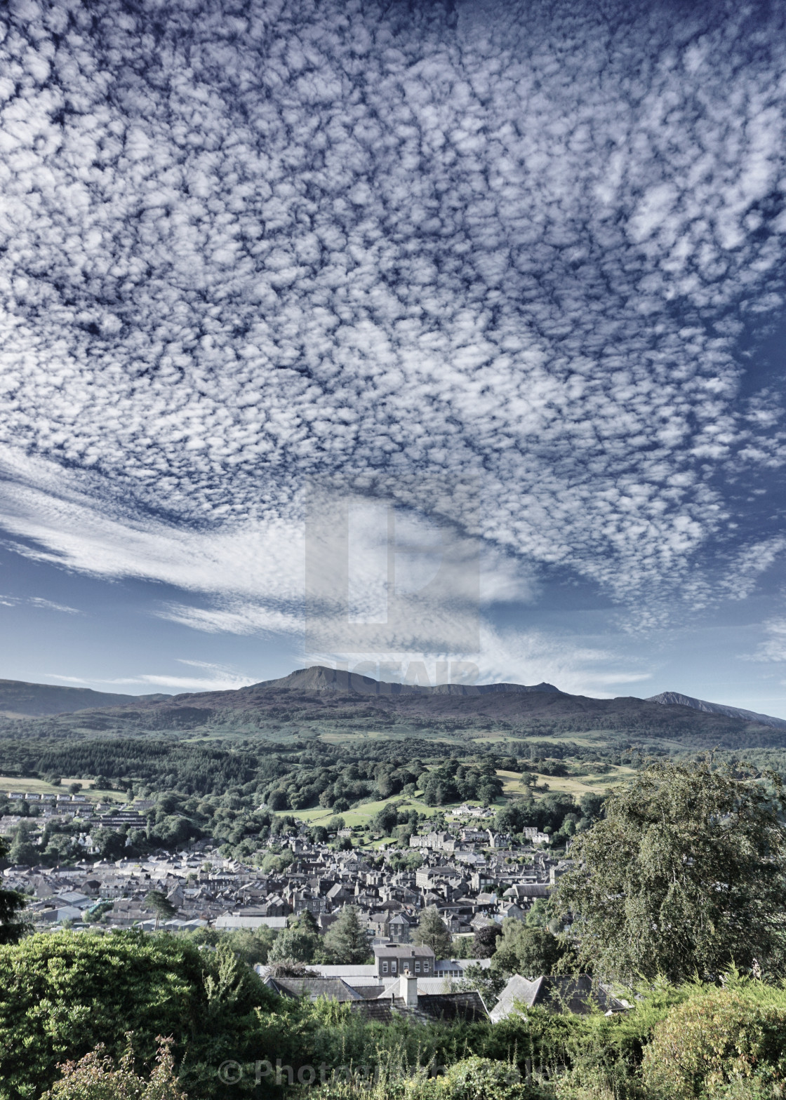 "Clouds Over Dolgellau and Cader Idris" stock image