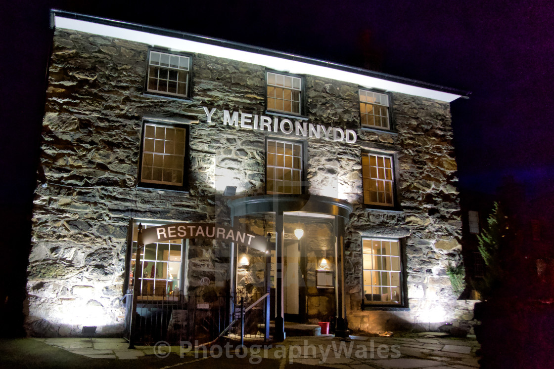 "Dolgellau on a Winter Evening" stock image