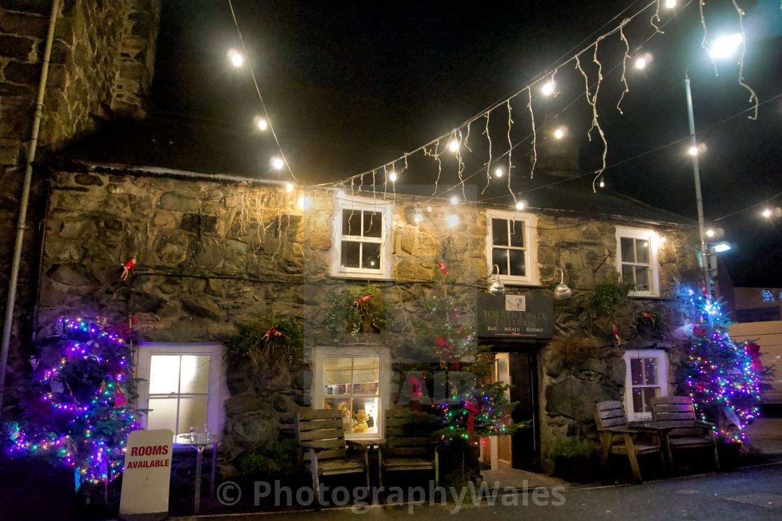 "Dolgellau on a Winter Evening" stock image