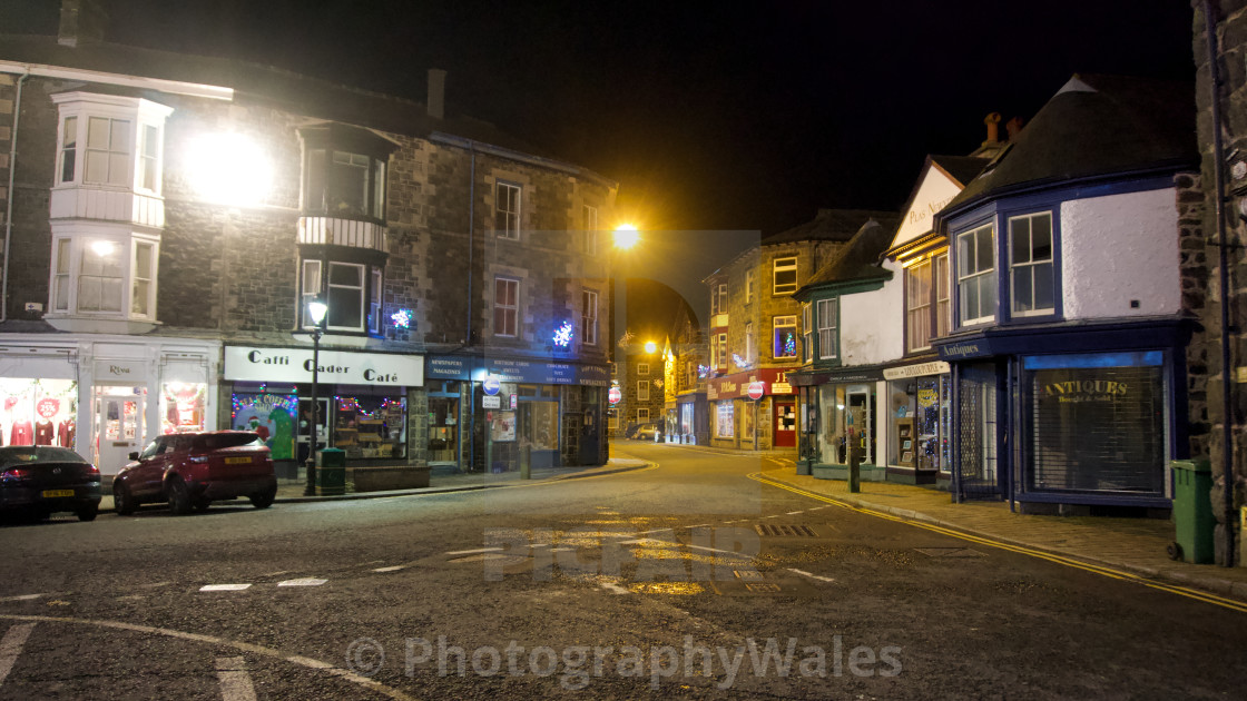 "Dolgellau on a Winter Evening" stock image