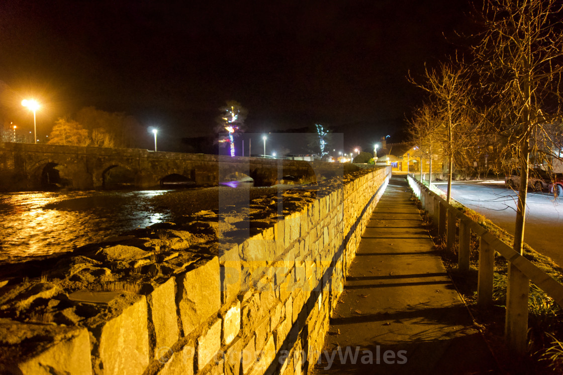 "Dolgellau on a Winter Evening" stock image