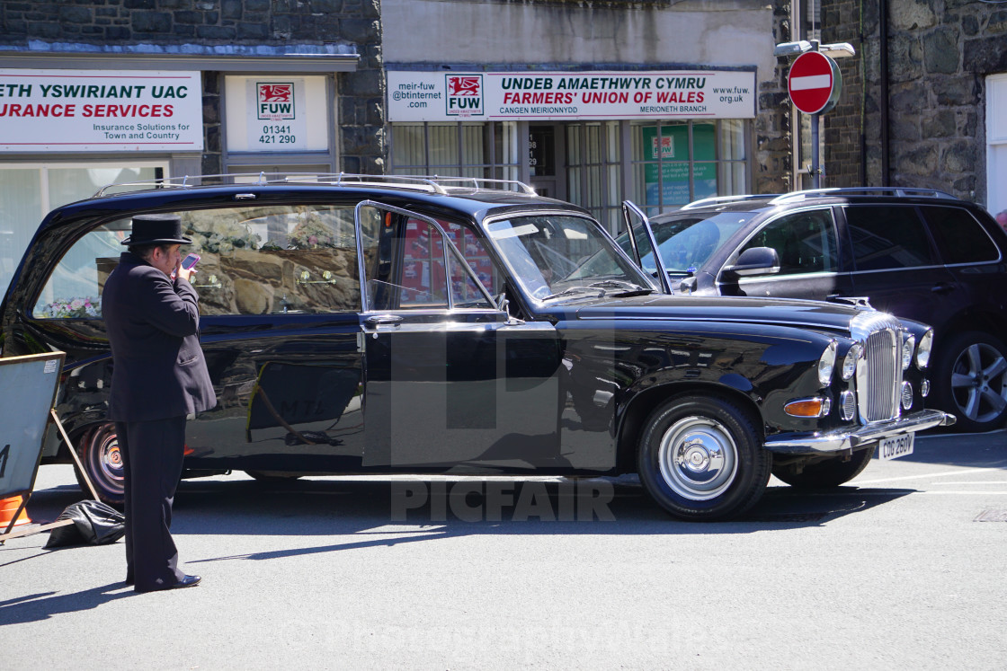 "Filming of Requiem (BBC TV Series) in Dolgellau" stock image