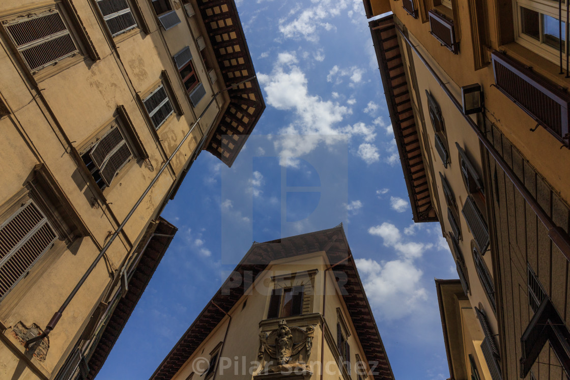 "Florence, view of houses and sky from a different angle" stock image