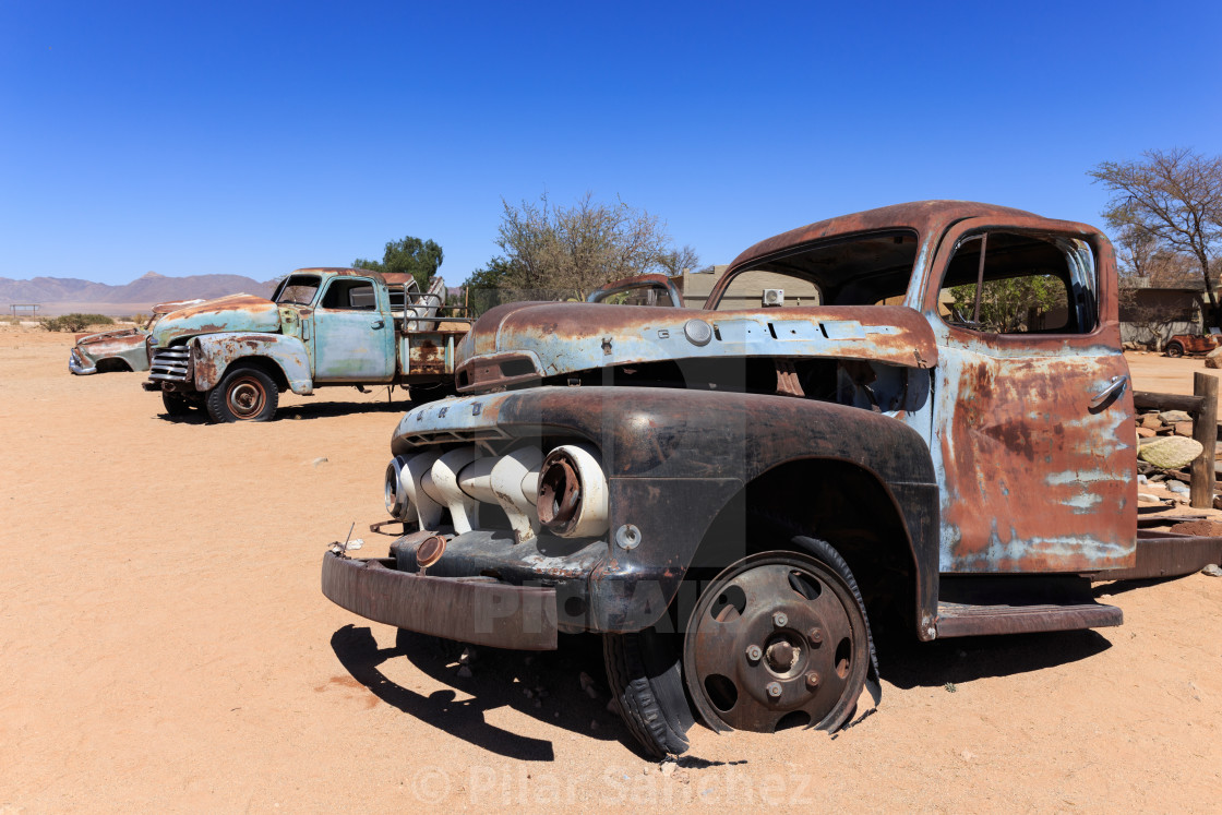 "Old cars, Solitaire, Namibia" stock image