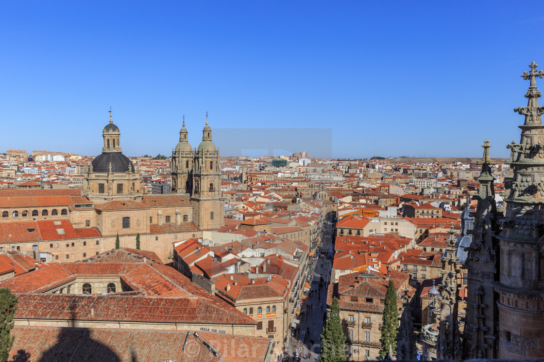 "Panoramic city view from the Cathedral towers, Salamanca, Spain" stock image