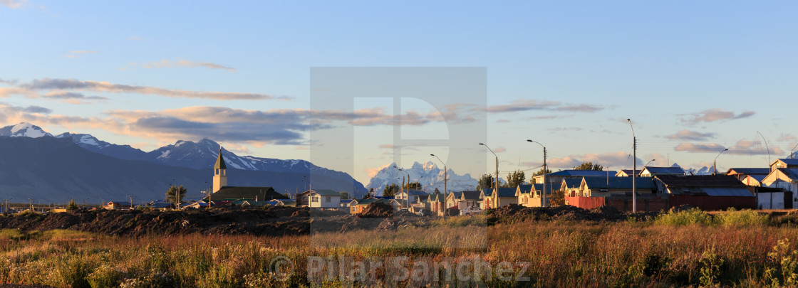 "Puerto Natales panoramic view, Patagonia, Chile" stock image