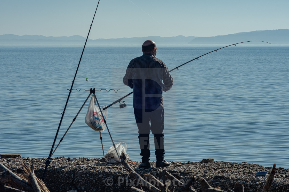 "Winter Fisherman" stock image