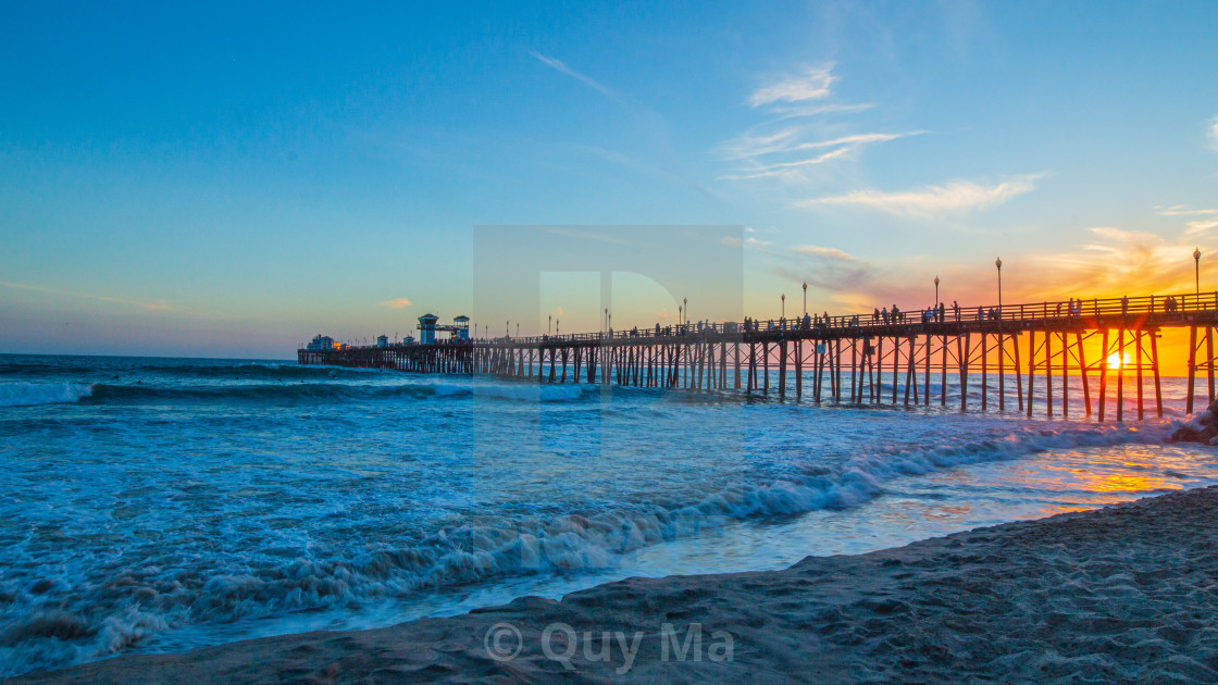 "Oceanside Pier California Sunset" stock image