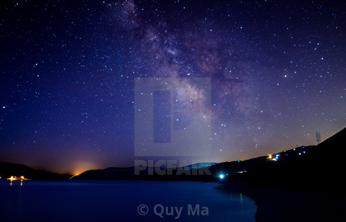 "Milky Way Galaxy Over Rockport State Park Utah" by Quy Ma - $2.48 "Milky Way Galaxy Over Rockport State Park Utah" stock image